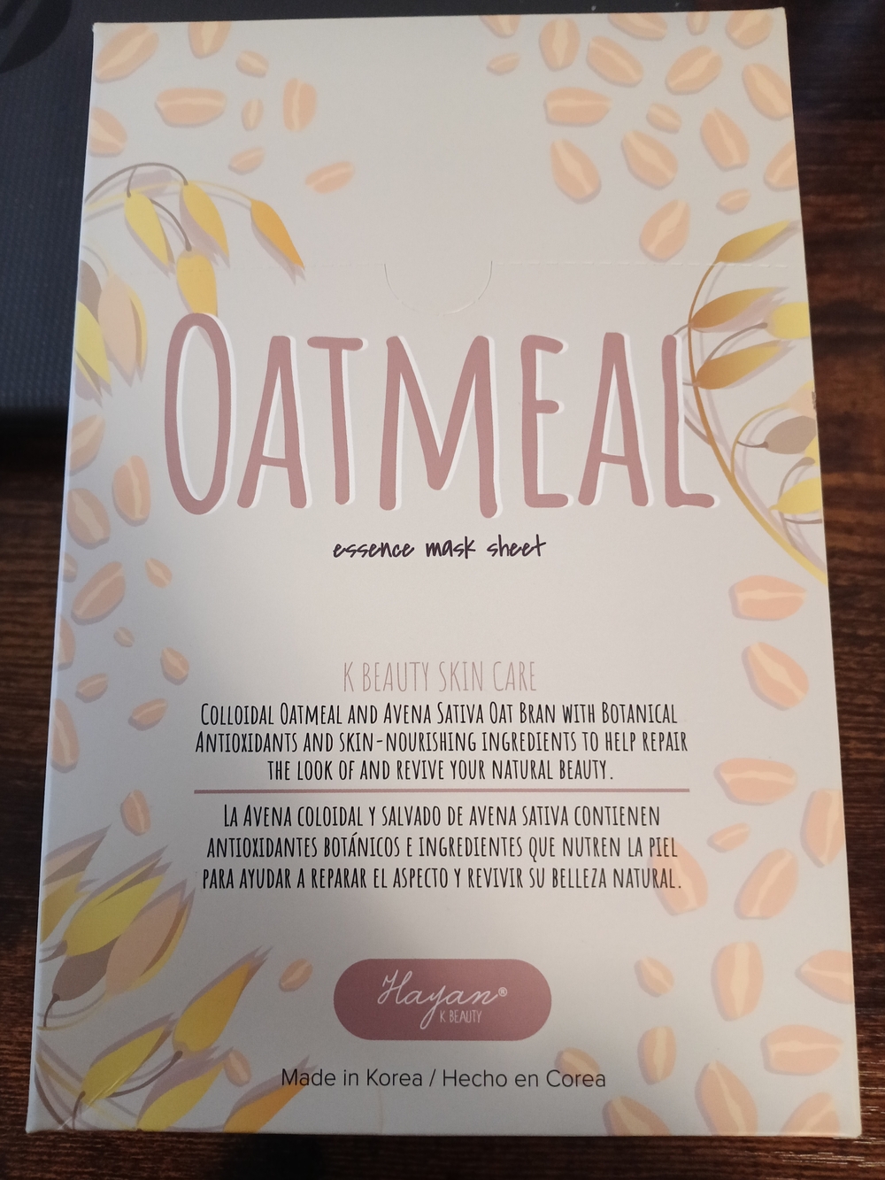 Source Unknown OATMEAL Essence Mask Sheet - Cream, Pink, Yellow Accents 9 Pack